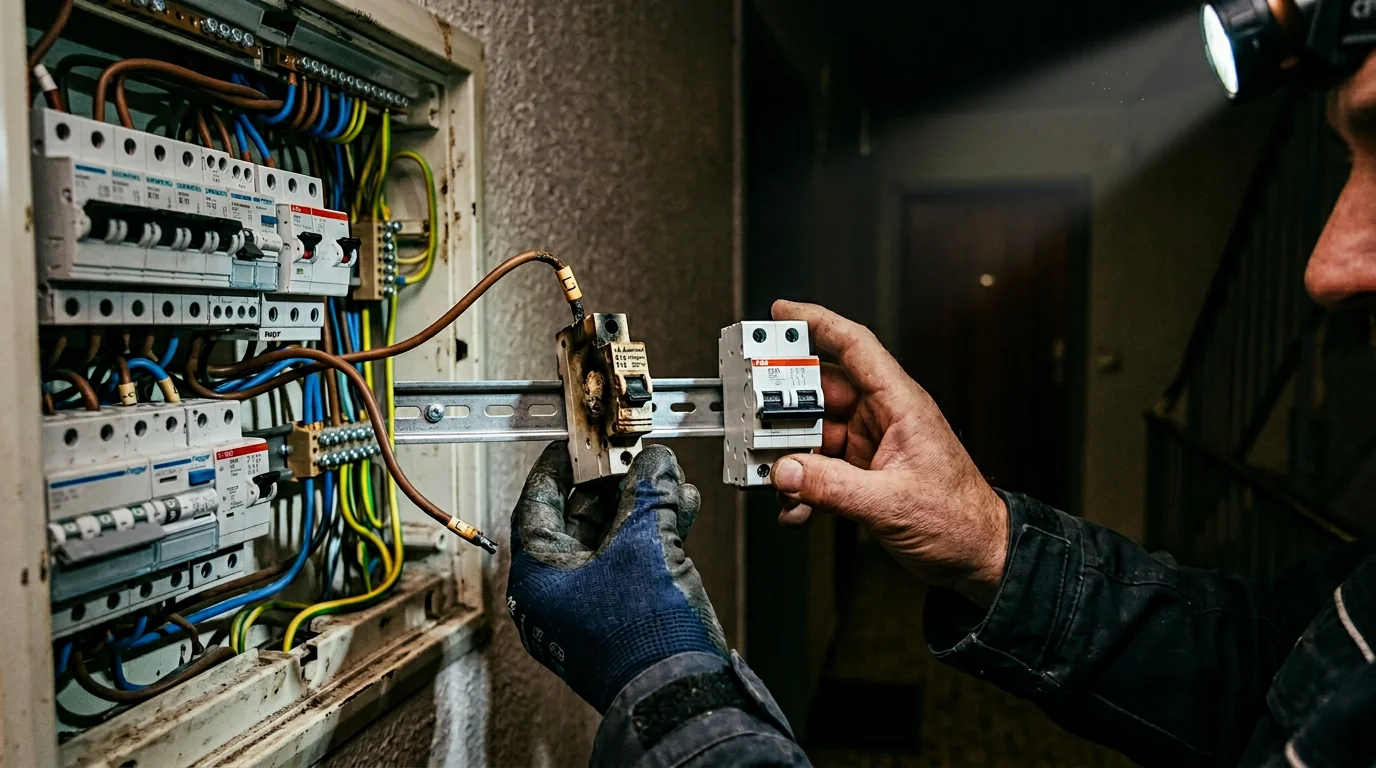 Elektriker Notdienst Pottenstein 24/7 – Handwerker Tage Elektriker Notdienst Pottenstein – Monteur tauscht defekte Sicherung nach Kurzschluss