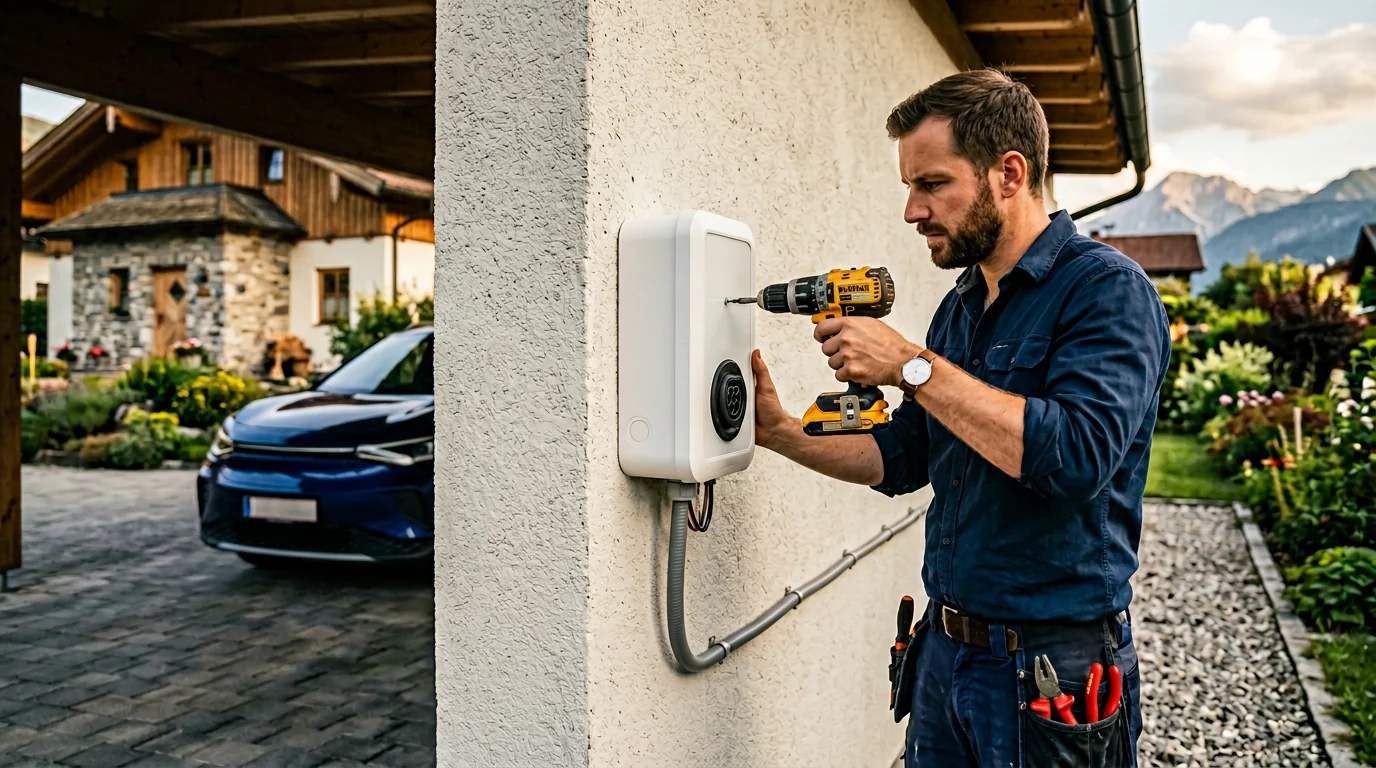 Elektriker Pottenstein: Wallbox-Installation – Handwerker Tage Elektriker Pottenstein – Wallbox-Montage für E-Auto am Einfamilienhaus